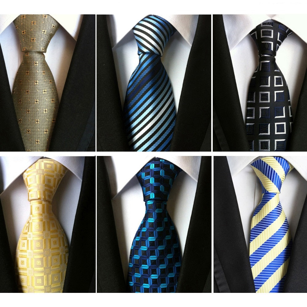 Fashion Plaid Necktie Striped Geometric Shapes