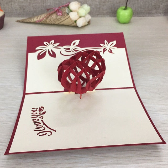 3D Pop Up Greeting Cards Birthday Valentines Wedding Engagement