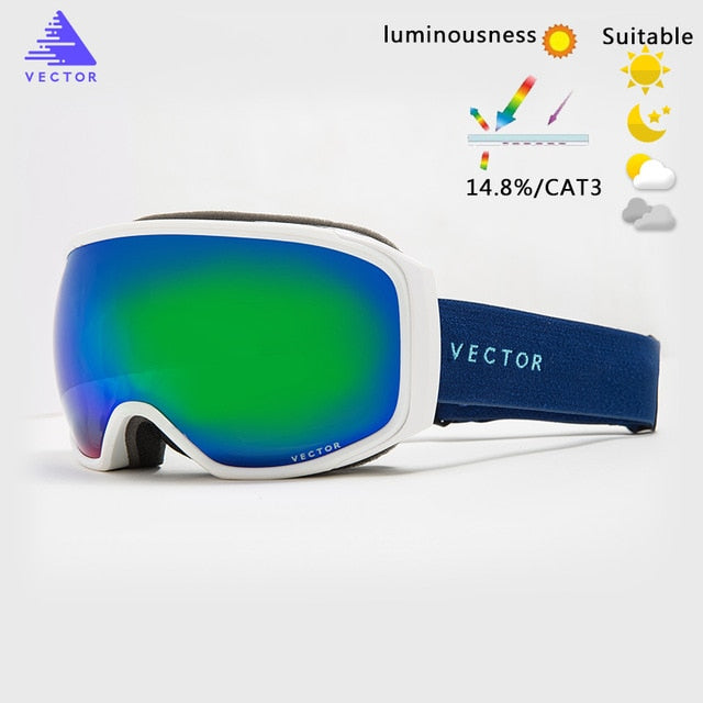 Ski Goggles Anti-Fog UV400 Skiing Snowboard Glasses Spherical Big Mask Eyewear Men Women