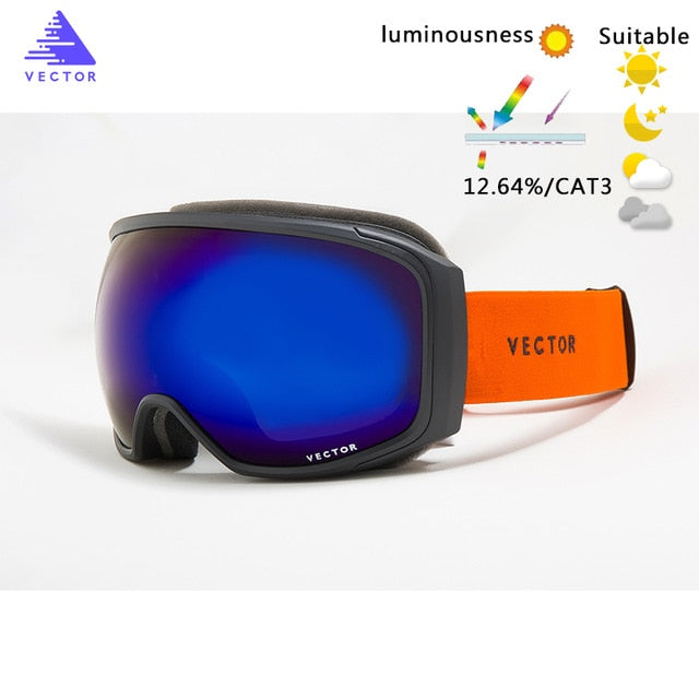 Ski Goggles Anti-Fog UV400 Skiing Snowboard Glasses Spherical Big Mask Eyewear Men Women