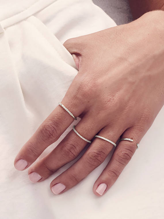 Sterling Silver 925 CZ Eternity Ring Band