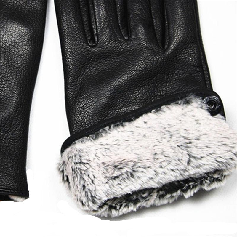 Mens Winter Gloves Leather Deerskin Autumn Winter Warm