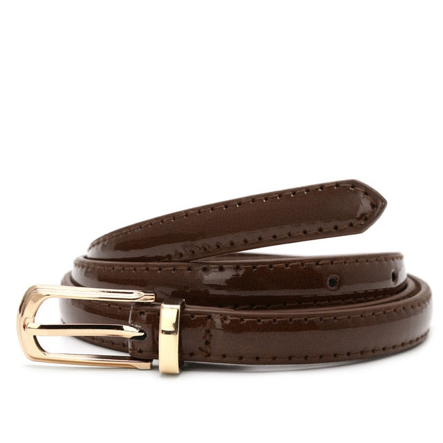Womens Thin Casual Leather Belt