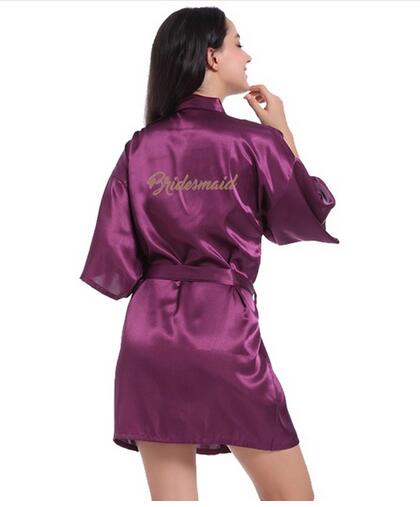 Bride Bridesmaid Satin Robe Wedding Kimono