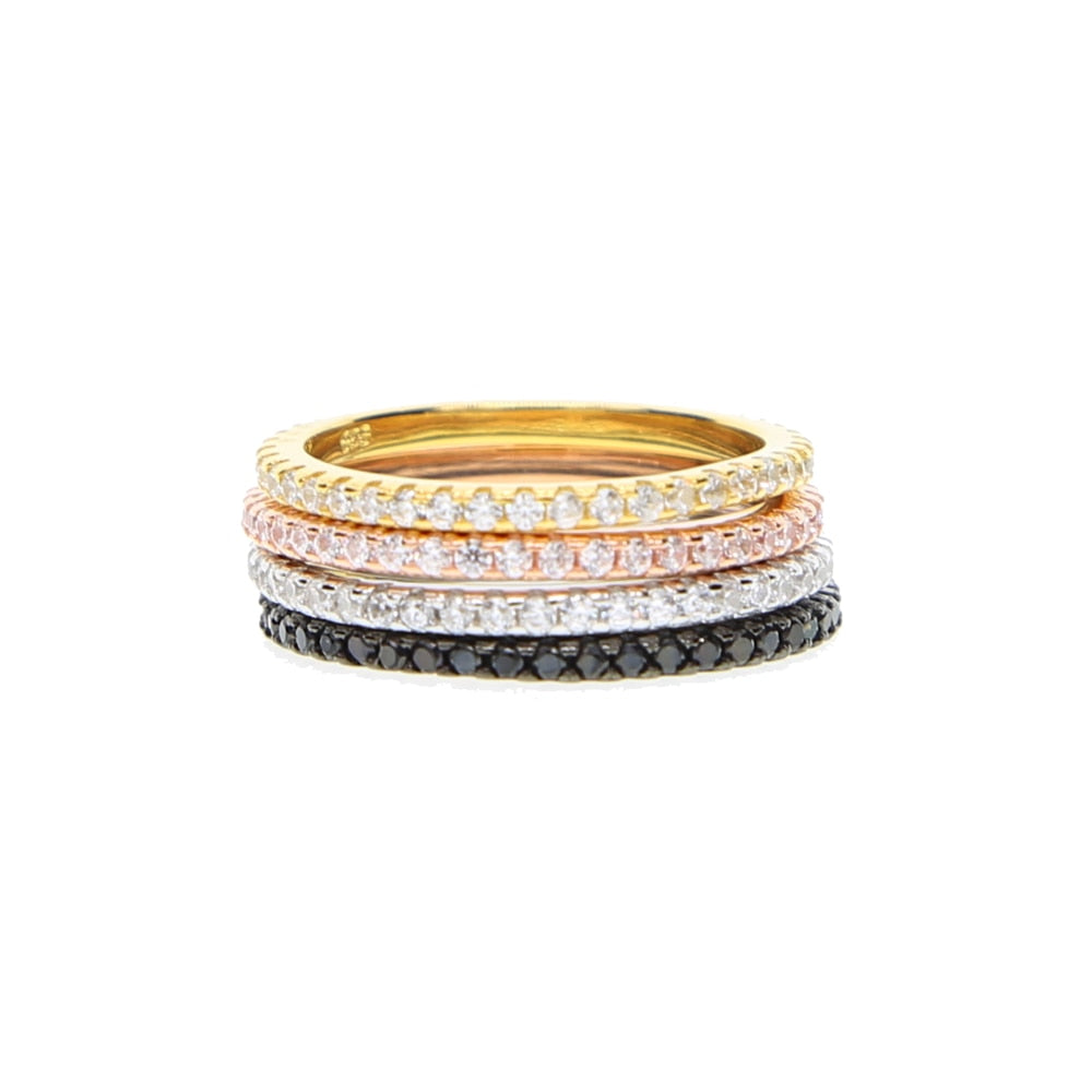 Sterling Silver 925 CZ Eternity Ring Band