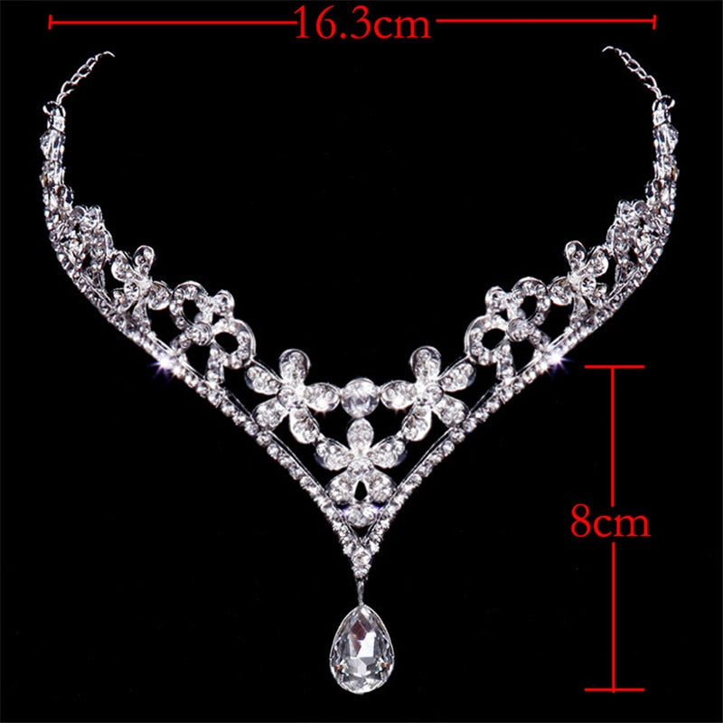 Crystal Flower Forehead Tikka Indian Crown