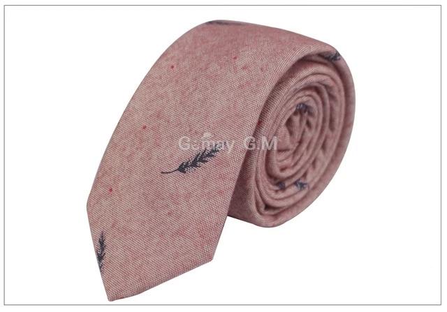Bird Feather Cotton Fashion Ties Slim Neckwear
