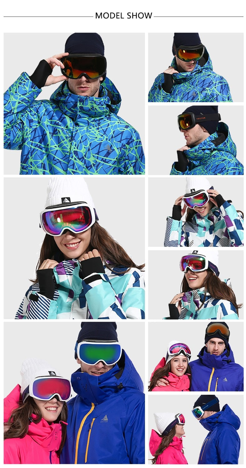 Ski Goggles Anti-Fog UV400 Skiing Snowboard Glasses Spherical Big Mask Eyewear Men Women