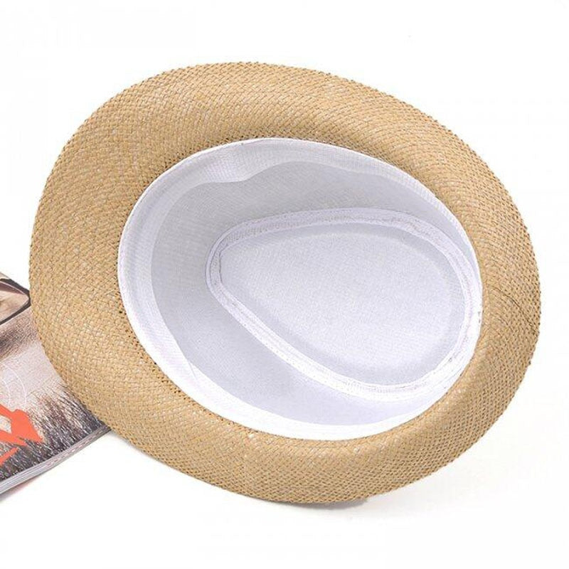 Womens Vacation Summer Beach Sun Hat Panama Straw Fedora