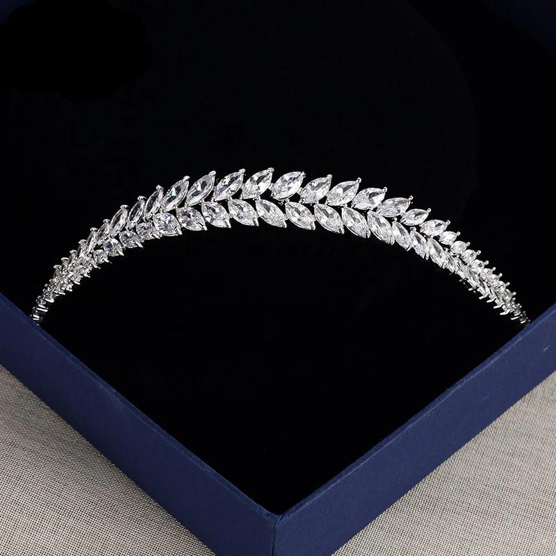 Crystal Leaf Wedding Tiara Headband