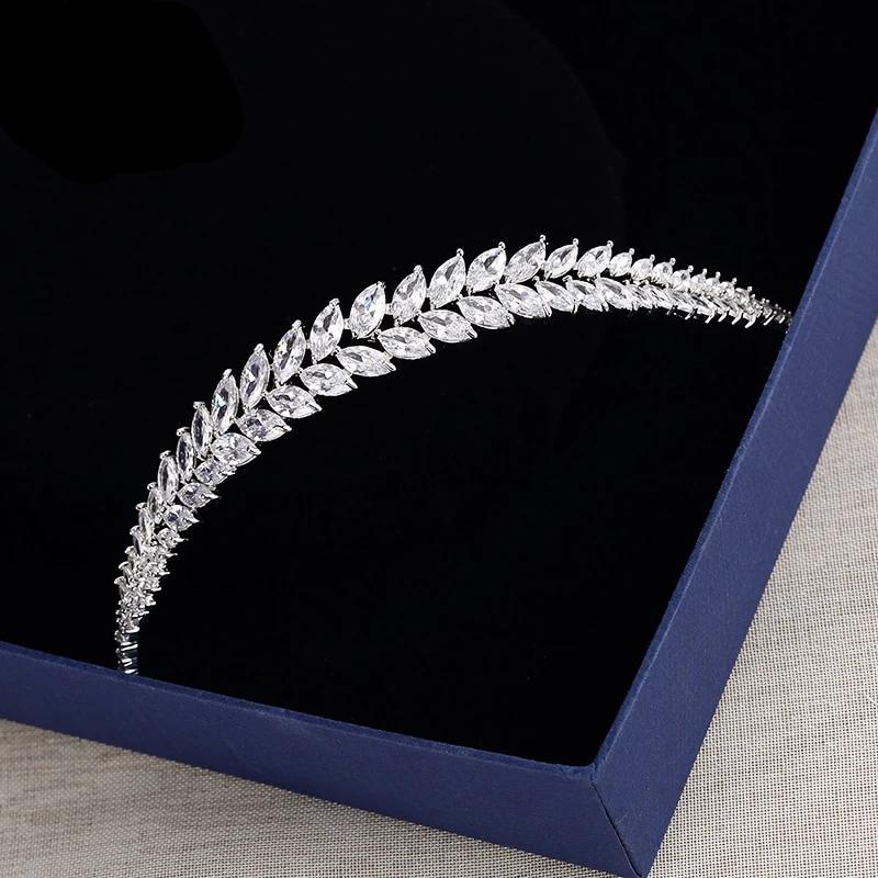 Crystal Leaf Wedding Tiara Headband