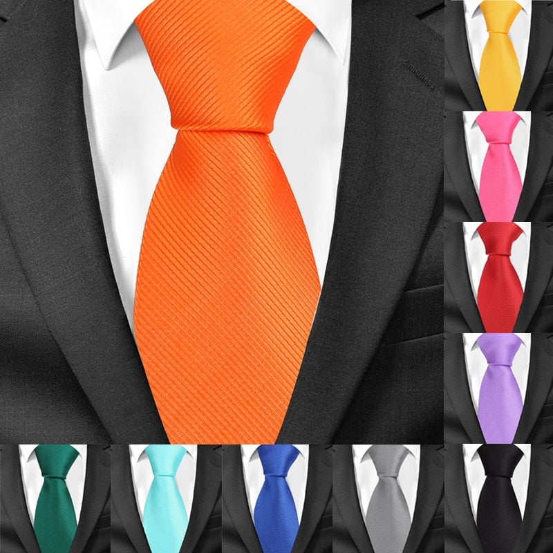 8 CM Classic Solid Ties for Men Fashion Casual