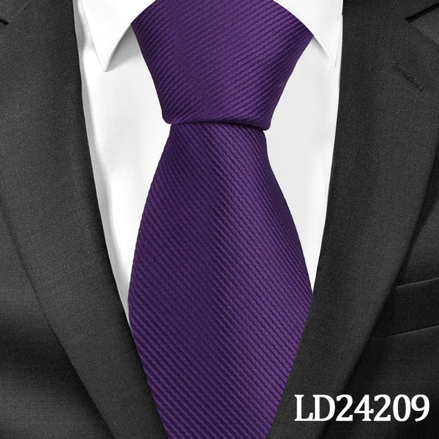 8 CM Classic Solid Ties for Men Fashion Casual
