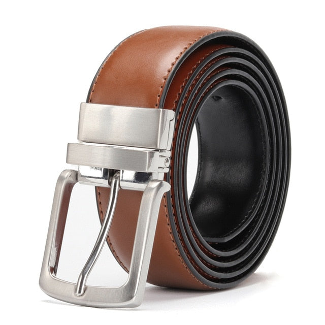Classic Mens Genuine Leather Reversible Belt