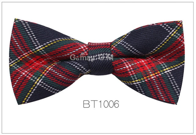 Adjustable Classic Plaid Bowtie