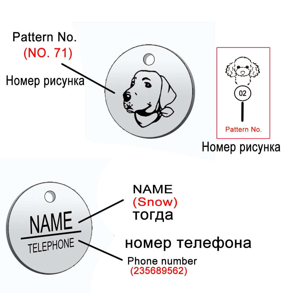 Pet ID Tag Collar Charm Name Pendant Accessories