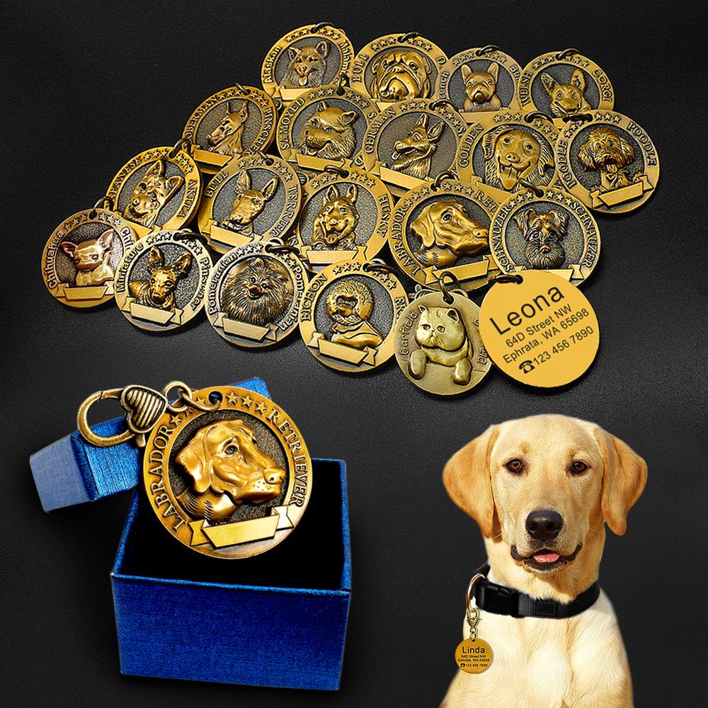 Dog ID Name Tag Engraved Personalized Metal
