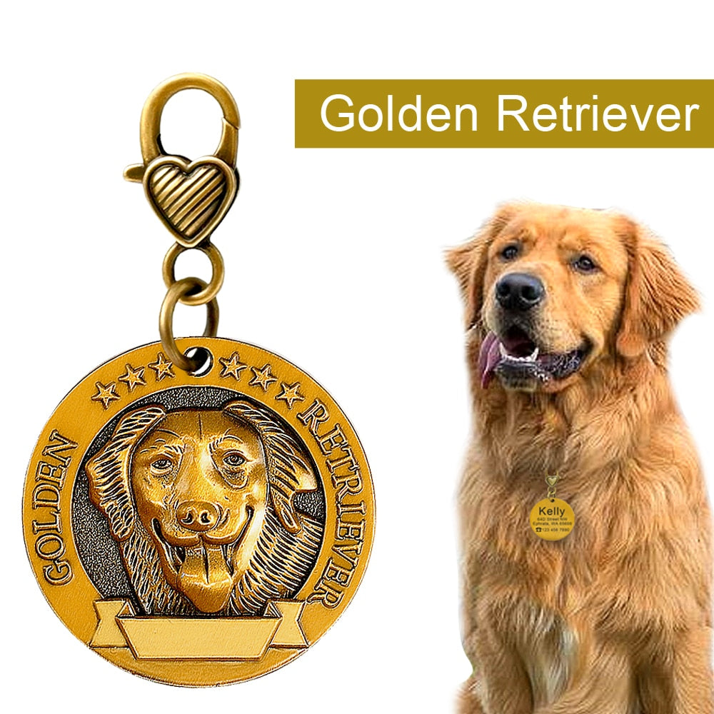 Dog ID Name Tag Engraved Personalized Metal