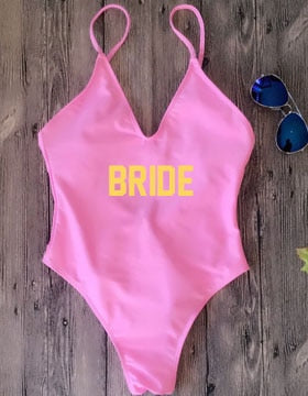 Team Bride Padded One Piece Swimsuit