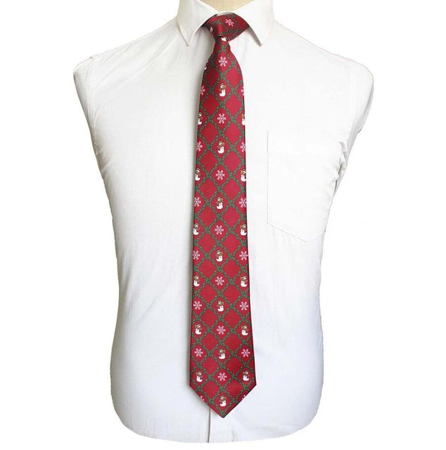 Christmas Neckties Printed Santa Claus Tree Festive Gift
