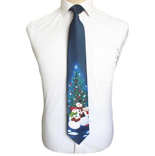 Christmas Neckties Printed Santa Claus Tree Festive Gift