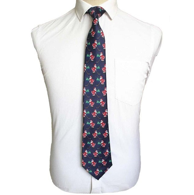 Christmas Neckties Printed Santa Claus Tree Festive Gift