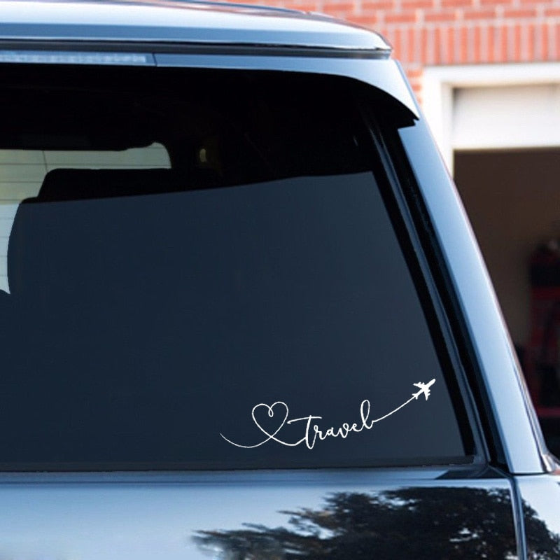 Cartoon Love Travel Aeroplane Delicate Vinyl Car Sticker Decal Special Pattern
