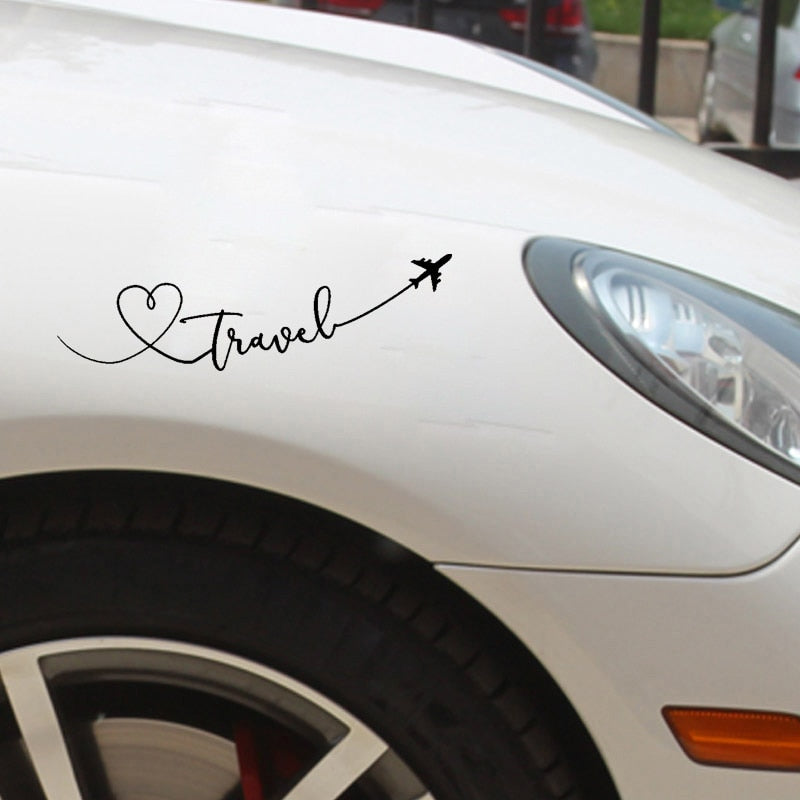 Cartoon Love Travel Aeroplane Delicate Vinyl Car Sticker Decal Special Pattern