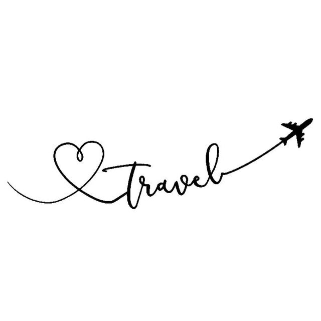 Cartoon Love Travel Aeroplane Delicate Vinyl Car Sticker Decal Special Pattern