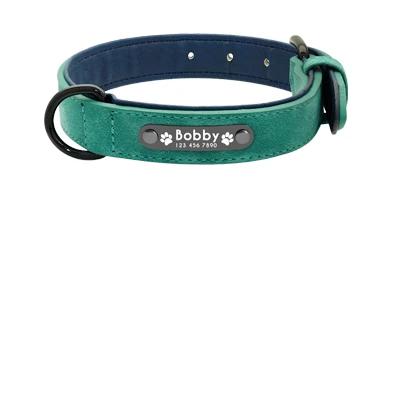 Leather Custom Personalized Pet Tag ID Name Collar/Leash
