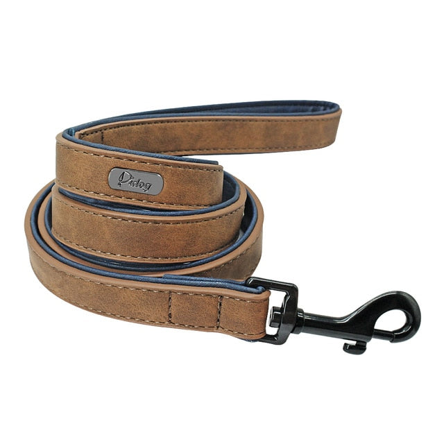 Leather Custom Personalized Pet Tag ID Name Collar/Leash