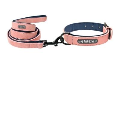 Leather Custom Personalized Pet Tag ID Name Collar/Leash