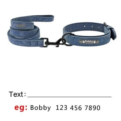 Leather Custom Personalized Pet Tag ID Name Collar/Leash