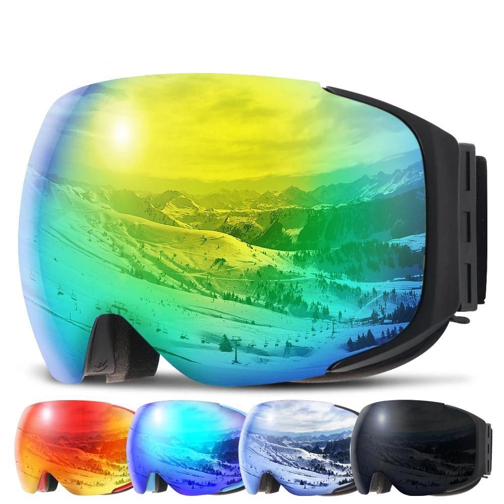 Magnetic Ski Goggles Double Layers UV400 Ski Mask