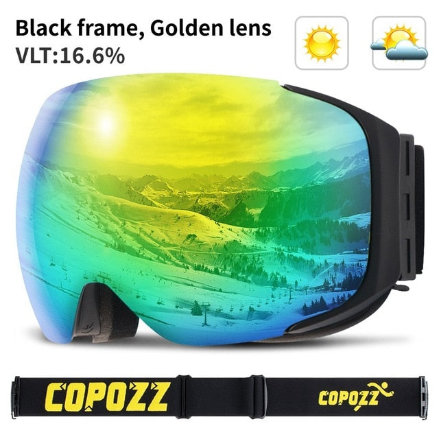 Magnetic Ski Goggles Double Layers UV400 Ski Mask