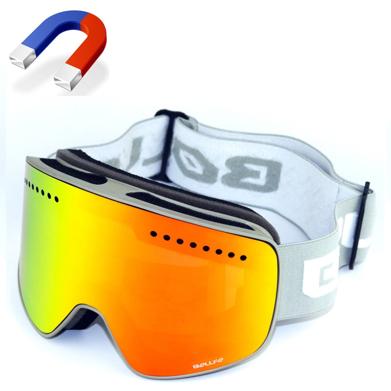 goggl stop Winter BOLLFO Magnetic Ski Glasses UV400 Goggles – Top Notch Designs USA