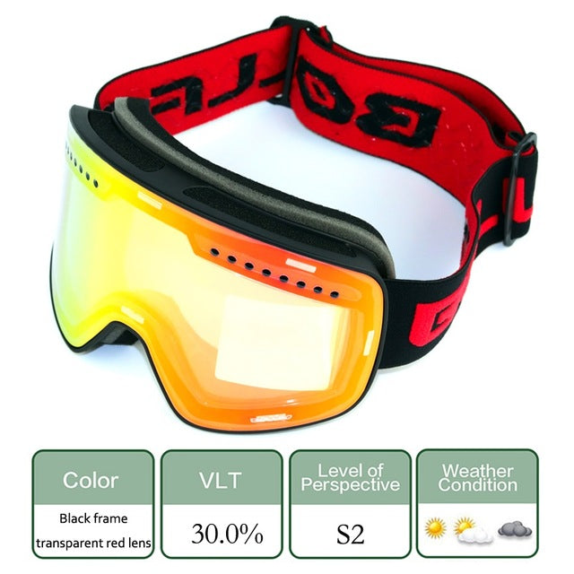 Winter BOLLFO Magnetic Ski Glasses UV400 Goggles