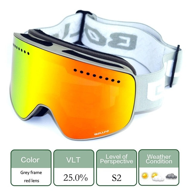 Winter BOLLFO Magnetic Ski Glasses UV400 Goggles