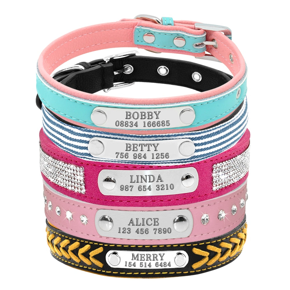 Engraved Pet ID Tag Collars Small Cats Dogs