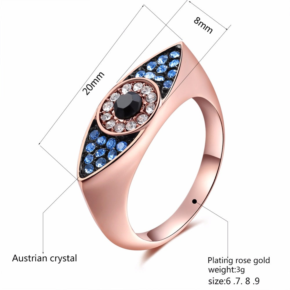 Dazzling Evil Eye Ring Sterling Classic Silver