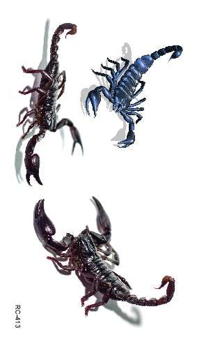 Halloween 3D Spider Scorpion Temporary Body Tattoo