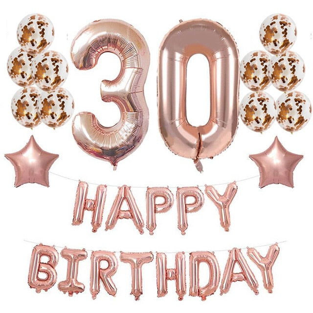 Rose Gold Disposable Tableware Cup Plate Straws Birthday Party Balloons