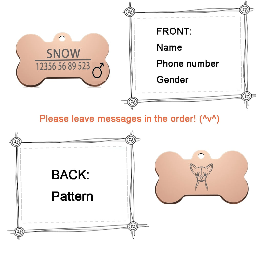 Pet ID Tag Collar Charm Name Pendant Accessories