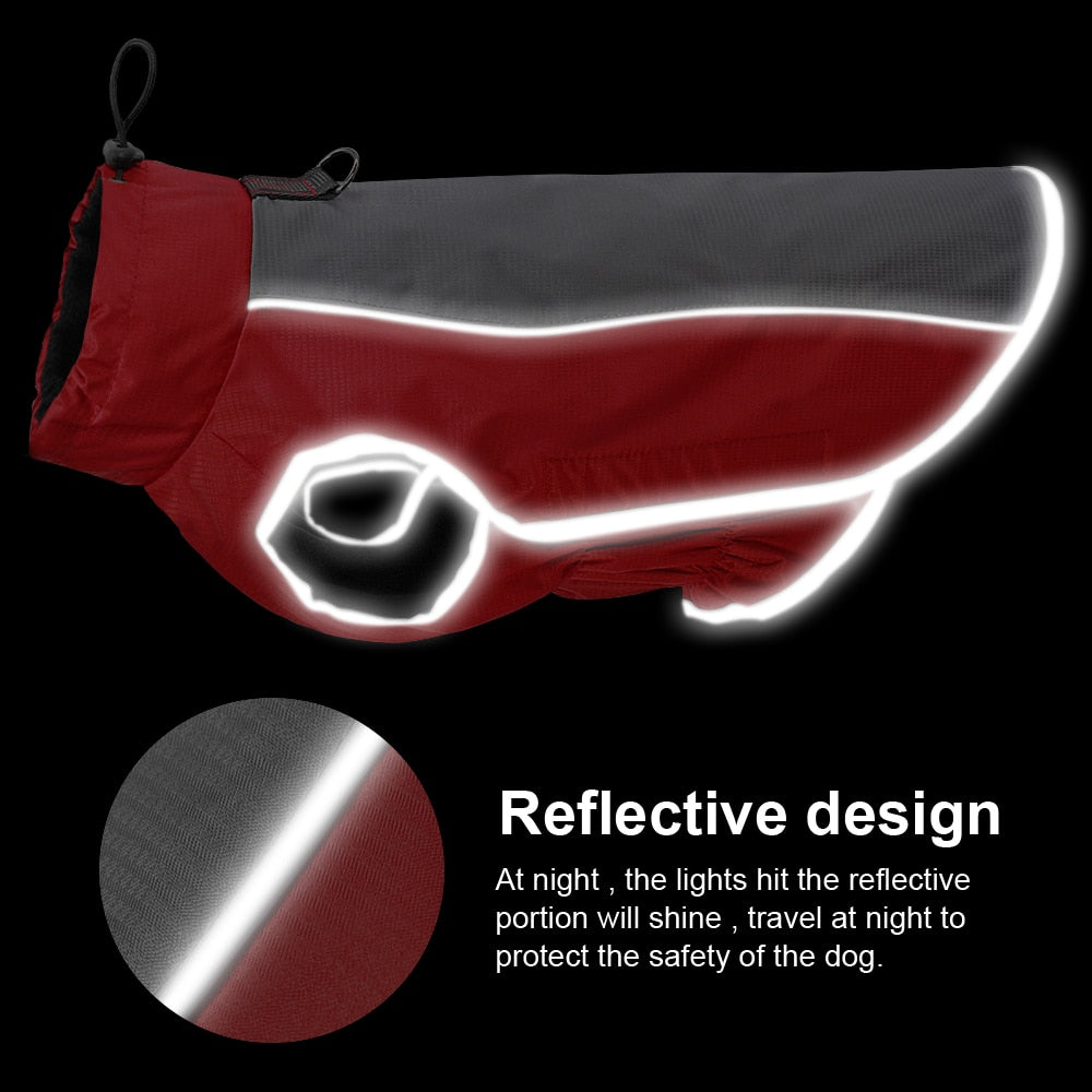 Warm Pet Jacket Winter Large Dogs Reflective Coat