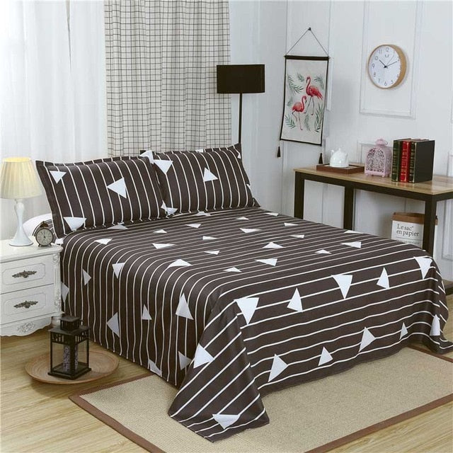 King Size Bed Sheets With Leaves and Pillowcase