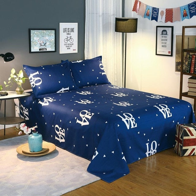 King Size Bed Sheets With Leaves and Pillowcase