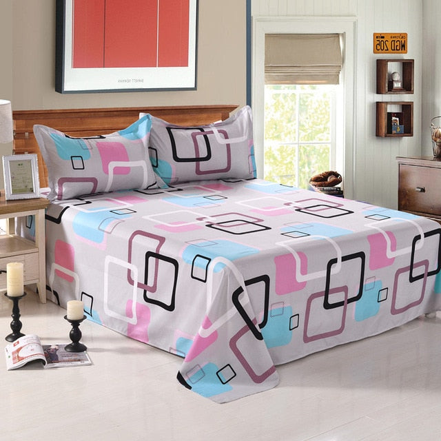 King Size Bed Sheets With Leaves and Pillowcase