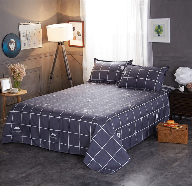 King Size Bed Sheets With Leaves and Pillowcase