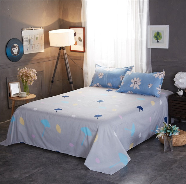 King Size Bed Sheets With Leaves and Pillowcase