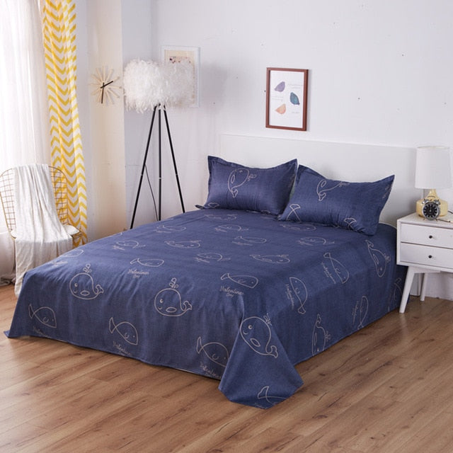 King Size Bed Sheets With Leaves and Pillowcase